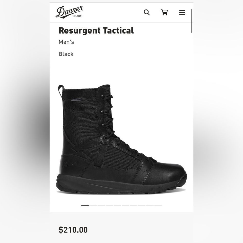 Brand new Danner 50111 Resurgent Tactical Boots. Size 9.5. 8”H Black. Tags on.